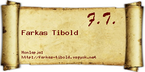 Farkas Tibold névjegykártya